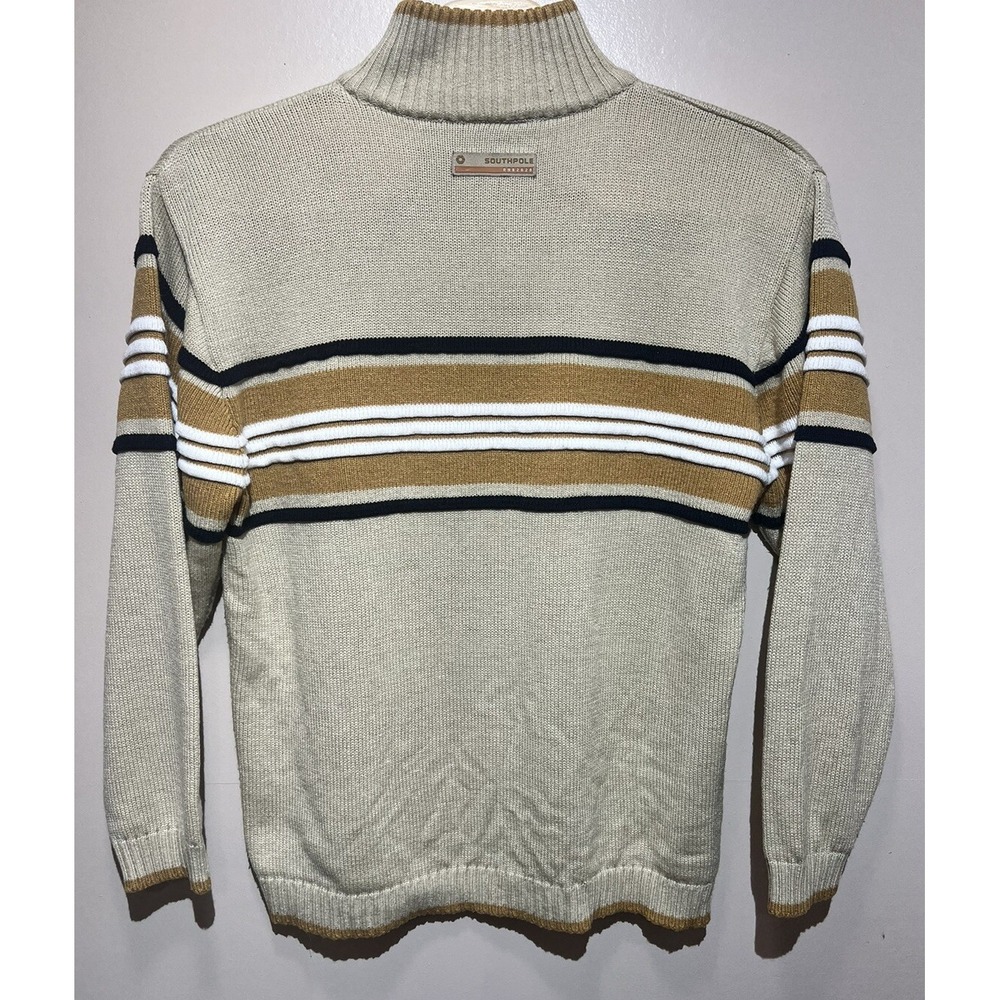 Southpole Texture Sweater‎ Cream Thick Cable Knit Mens XL Vintage - Picture 2 of 7